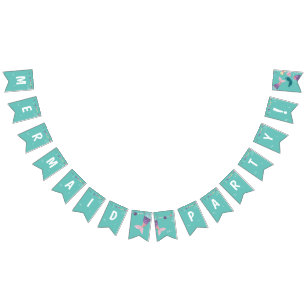 Mermaid Under The Sea Party Colourful Seashells Bunting Flags