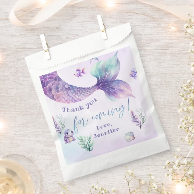 Mermaid Under the sea party thank you Favour Bag (Clipped)