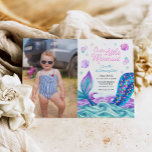 Mermaid Under the Sea Photo Birthday Invitation<br><div class="desc">Plan the perfect underwater Mermaid adventure for your little one's birthday with these enchanting invitations. Set the stage for an unforgettable mermaid party experience!  Most lettering is editable - click the "Customize Further" button to edit. Matching items in our store Cava party design</div>