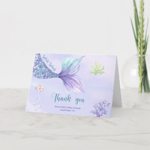 Mermaid Under the sea Thank you Baby shower Card