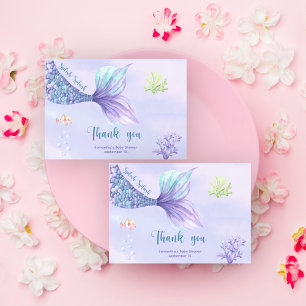 Mermaid Under the sea Thank you Baby shower Card