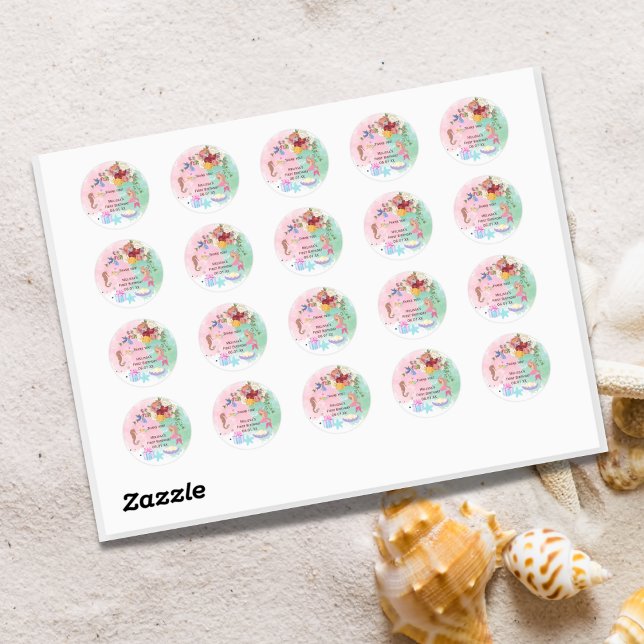Mermaid Under The Sea Thank You Stickers (Creator Uploaded)