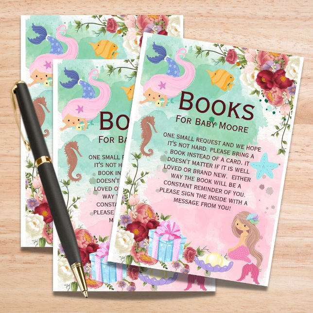 Mermaid Under The Sea Theme Books For Baby Enclosure Card (Creator Uploaded)