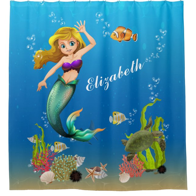 Mermaid Under The Sea Turtle Fish Ocean (Front)