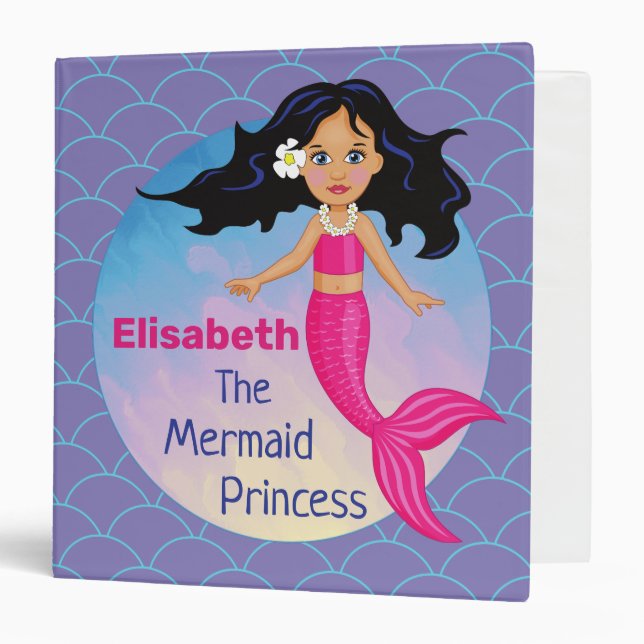 Mermaid under the water pink water waves beautiful binder (Front/Inside)