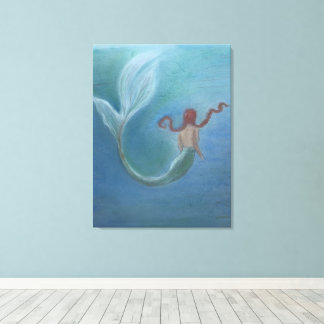 Mermaid under water canvas print