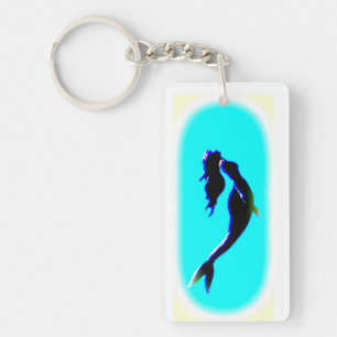 mermaid underwater customized keychain