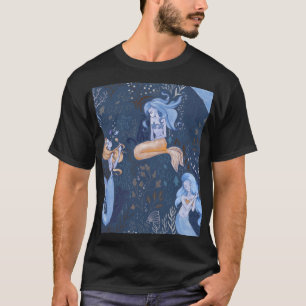 Mermaid Underwater Sea Seamless Illustration T-Shirt