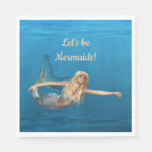 Mermaid Underwater Turquoise Party Napkins