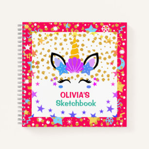 Mermaid Unicorn Livre de croquis personnalisé pour