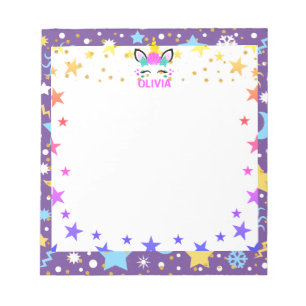 Mermaid Unicorn Personalized Kids Notepad