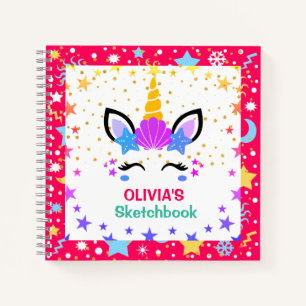 Mermaid Unicorn Personalized Kids Sketchbook Notebook