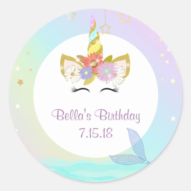 Mermaid Unicorn Stickers (Front)
