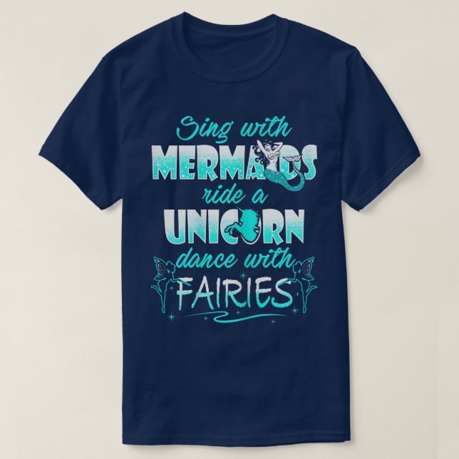 Mermaid, Unicorns and Fairies  T-Shirt (Design Front)