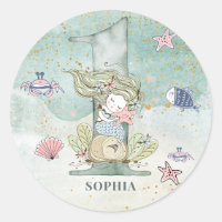 Mermaid Watercolor 1st Birthday