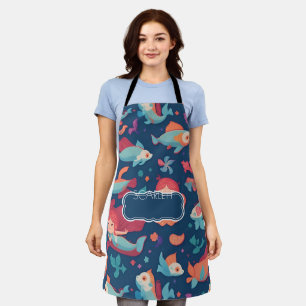 Mermaid Watercolor Colourful Personalized Pattern Apron