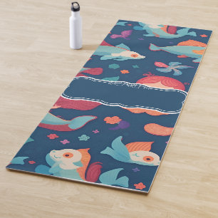 Mermaid Watercolor Colourful Personalized Pattern Yoga Mat