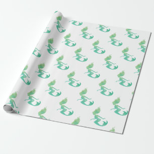 Mermaid watercolor wrapping paper