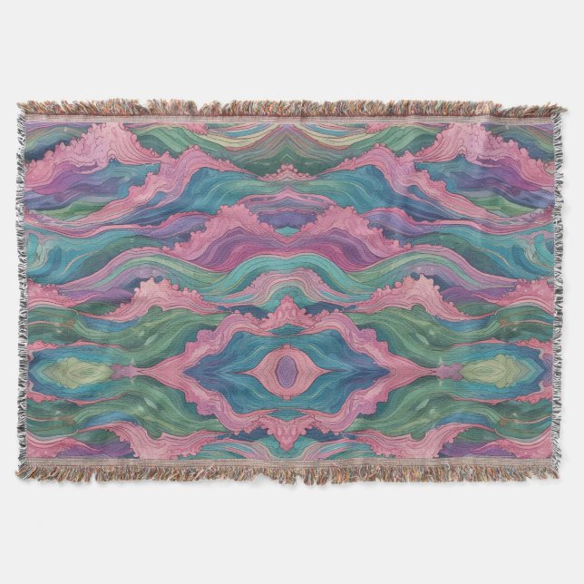 Mermaid Waves Throw Blanket (Front)