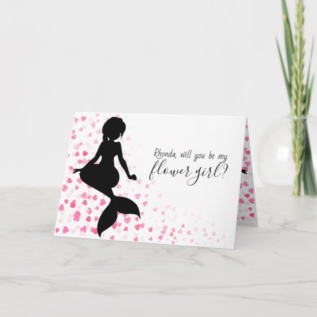 Mermaid Wedding Will You Be My flower girl Card (Front)