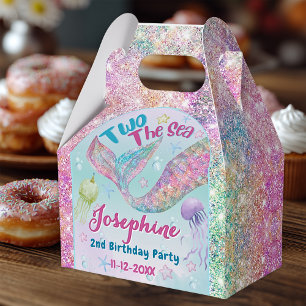Mermaid whimsical 2nd birthday birthday custom favor box