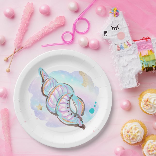 Mermaid Whimsical Under The Sea Birthday Party Paper Plate (Party)