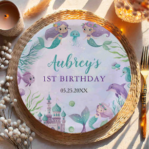Mermaid Whimsical Under The Sea Birthday Party Paper Plate