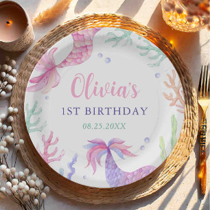 Mermaid Whimsical Under The Sea Birthday Party Paper Plate