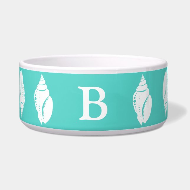 Mermaid White Seashells & Sea Green | Monogram (Front)