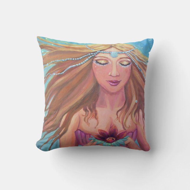 Mermaid Wish - Pillow - By Susan Rodio Art (Front)