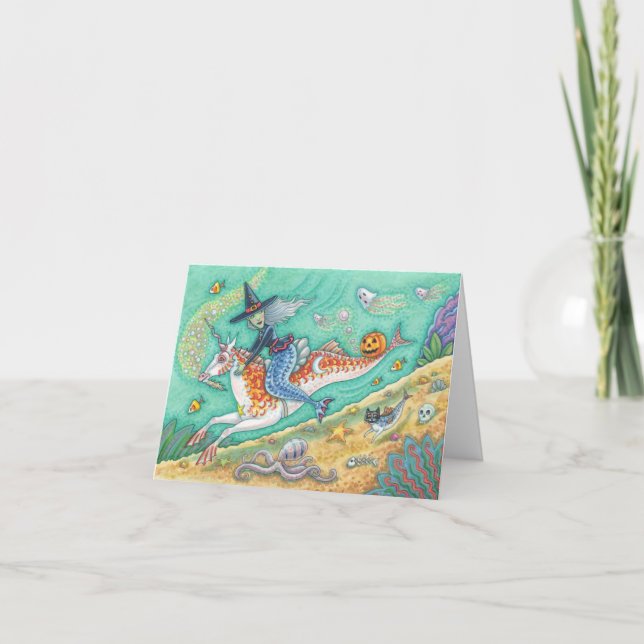 MERMAID WITCH, HALLOWEEN MERHORSE CARTE DE REMARQU (Devant)