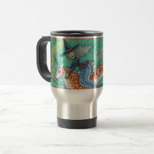 MERMAID WITCH, HALLOWEEN MERHORSE COMMUTER MUG