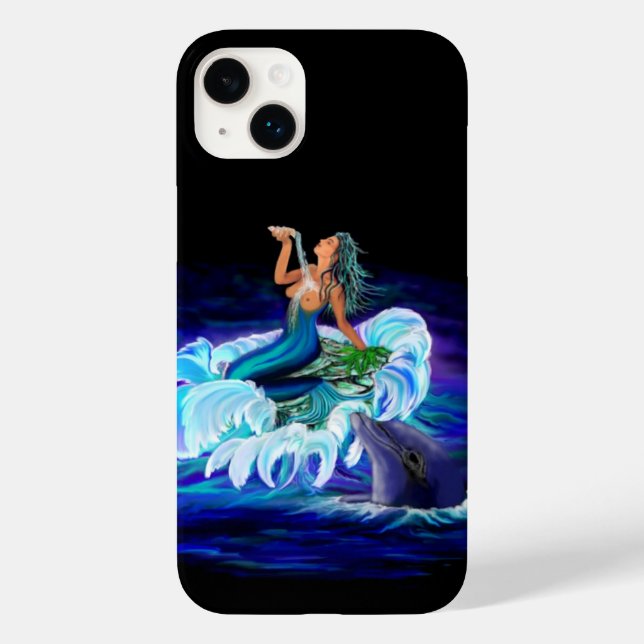 Mermaid with Dolphin Case-Mate iPhone Case (Back)