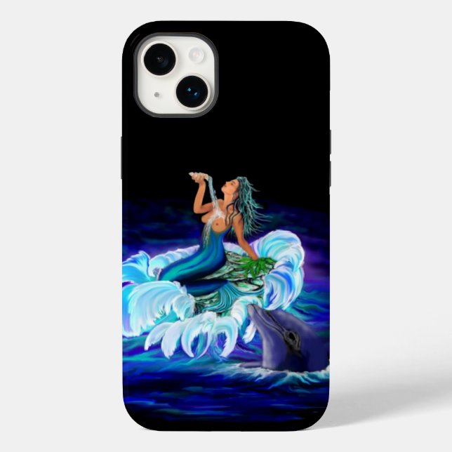 Mermaid with Dolphin Case-Mate iPhone Case (Back)