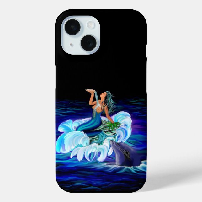 Mermaid with Dolphin Case-Mate iPhone Case (Back)