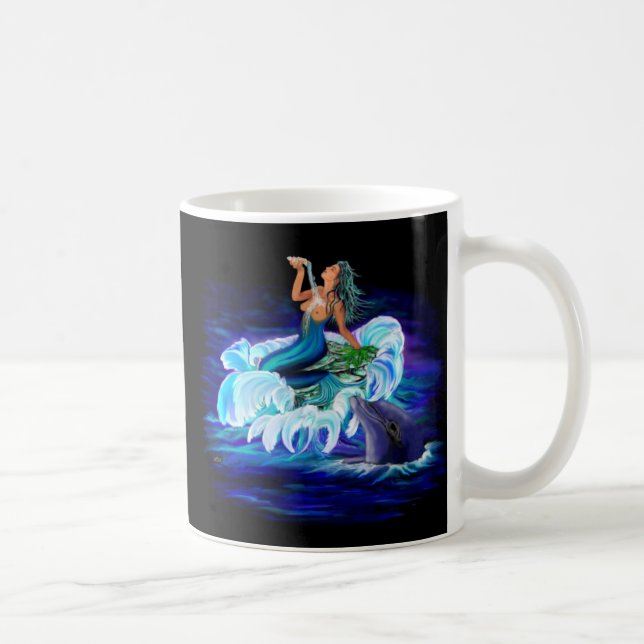Mermaid with Dolphin Coffee Mug (Right)