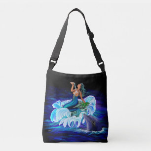 Mermaid with Dolphin Crossbody Bag