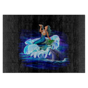 Mermaid with Dolphin Cutting Board