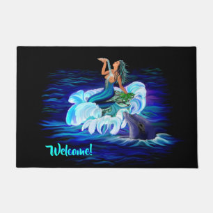 Mermaid with Dolphin Doormat