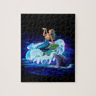 Mermaid with Dolphin Jigsaw Puzzle