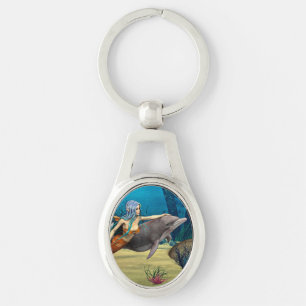 Mermaid with Dolphin Keychain