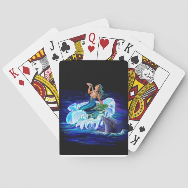 Mermaid with Dolphin Playing Cards (Back)