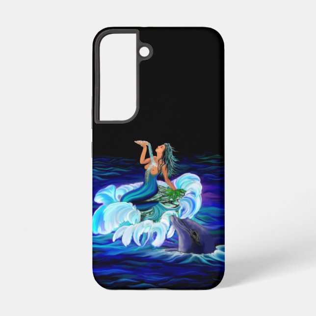 Mermaid with Dolphin Samsung Galaxy S22 Case (Back)