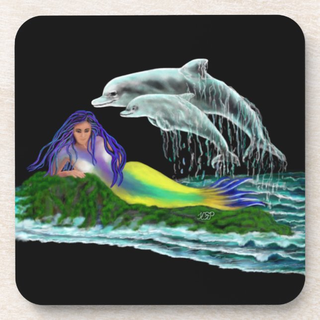 Mermaid with Dolphins Coaster (Front)