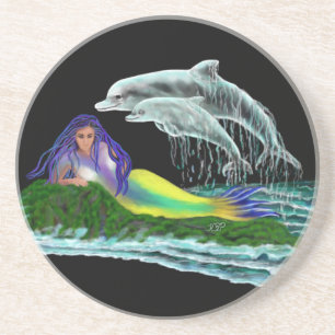 Mermaid with Dolphins Coaster