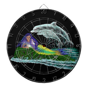 Mermaid with Dolphins Dartboard