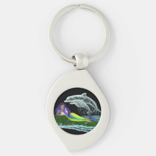 Mermaid with Dolphins Keychain