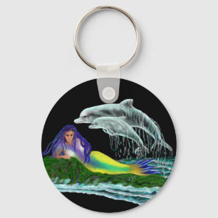 Mermaid with Dolphins Keychain
