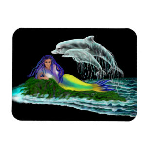 Mermaid with Dolphins Magnet