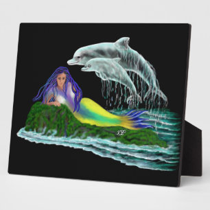 Mermaid with Dolphins Plaque